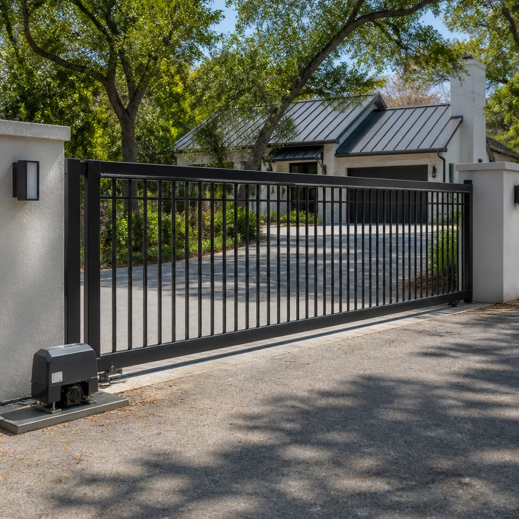Sliding driveway gates